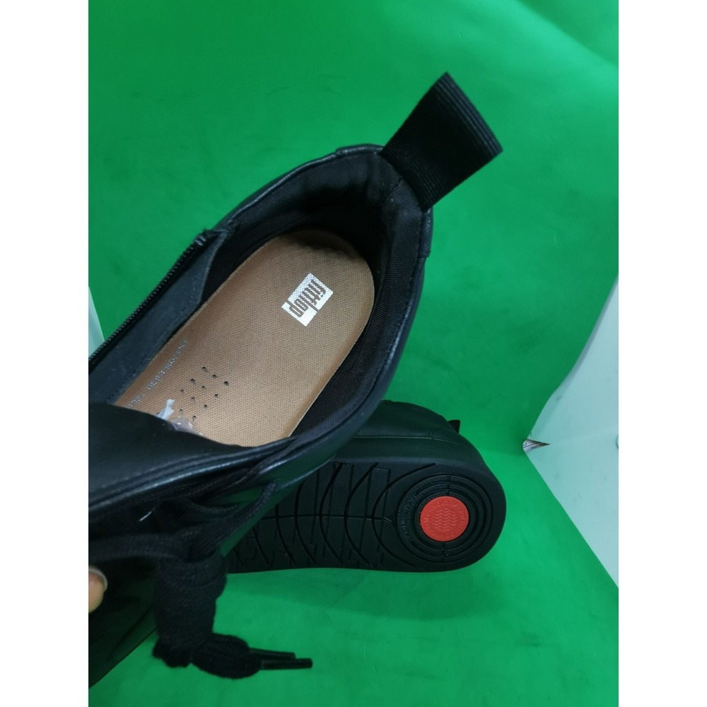 FitFlop Rally Leather High Top Sneakers Black EK8-090 Women Size 10 US - Picture 10 of 16